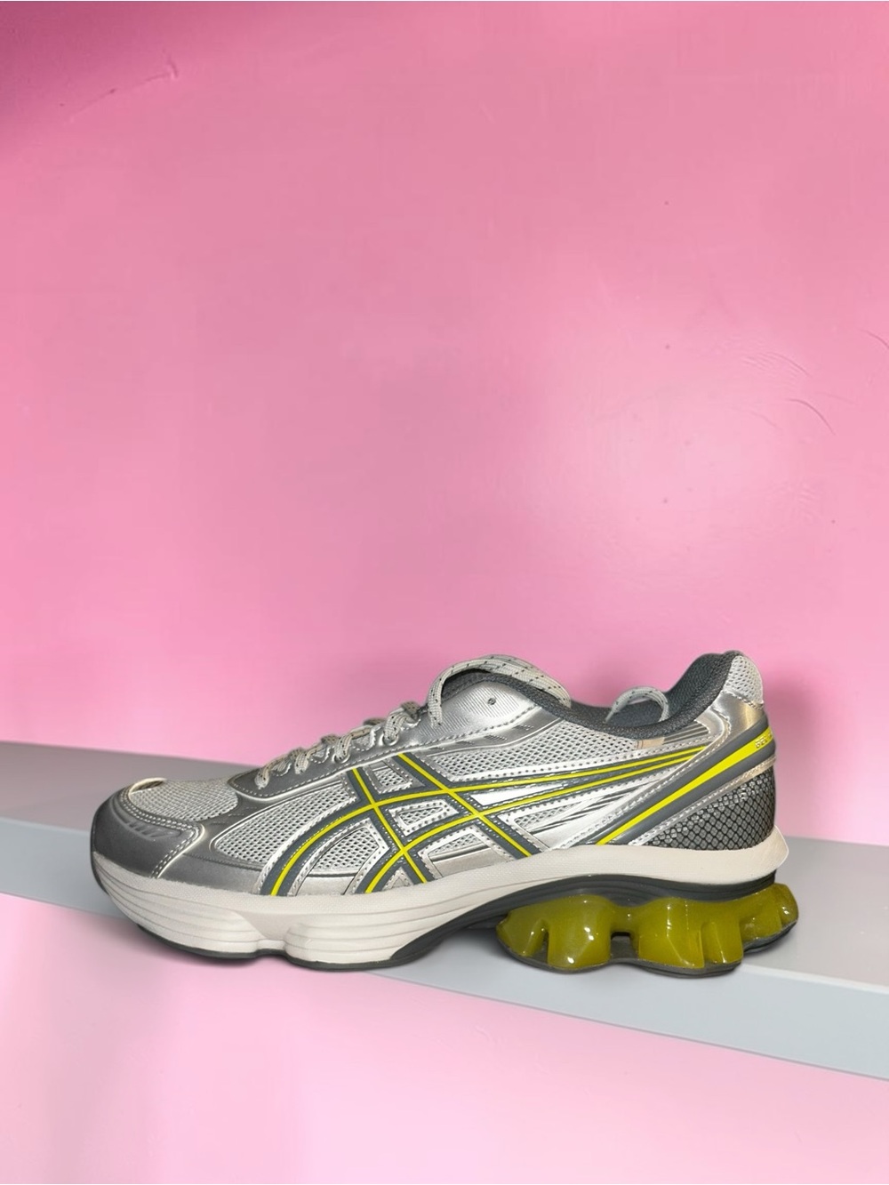 Asics Silver and Yellow Kids' Running Sneakers